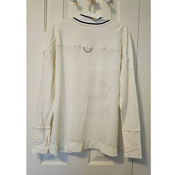 Free People Cream and Blue Jersey Top - Picture 3 of 3